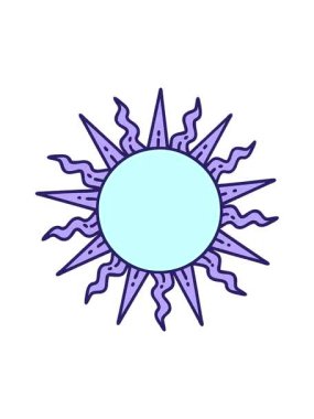 Bir güneşin klasik dövme stili görüntüsünün dönen hareket animasyonu