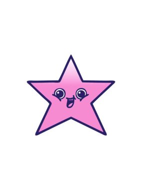 Bir altın yıldızın gölgeli karikatürünün hareketli animasyonu