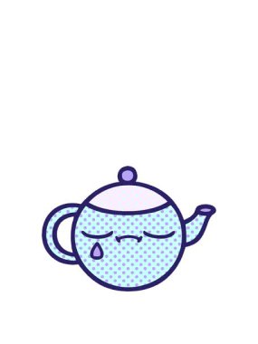 Hüzünlü bir çaydanlığın çizgi filminin animasyonunu genişletiyorum.