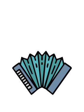 Geleneksel akordeon Brezilya enstrümanının animasyonu