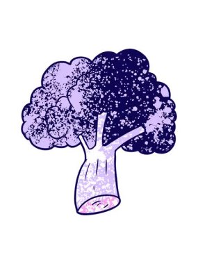 Brokoli karikatürünün neon ışık efekti animasyonu