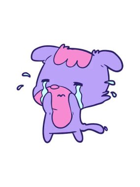 karikatür üzgün köpek ağlamasının animasyonunu görüntüle