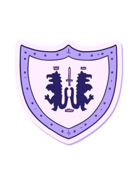 Çizgi film kraliyet kalkanının çıkartmasını salla ve duraklat