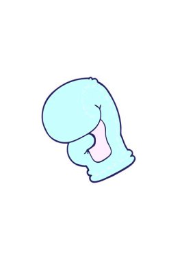 Çizgi film karikatür boks eldiveninin yatay titreşimli animasyonu