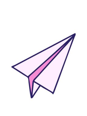 Bir kağıttan uçak karikatürü çiziyorum.