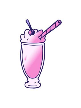 Karikatür milkshake tasarımının titreşimli hareket animasyonu