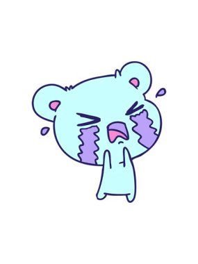 Şirin, ağlayan bir ayının serbest çizim hareketli animasyonu.