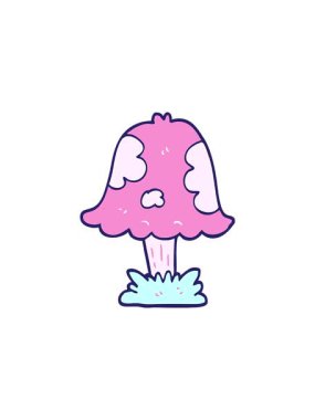 Komik karikatür mantarının radyoaktif parlayan animasyonu