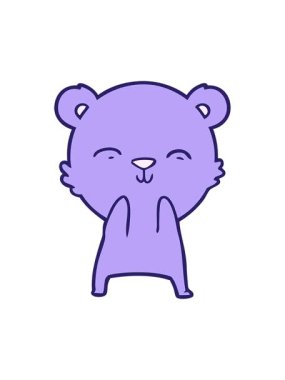 Çizgi film komik ayı karakterinin canlandırmasını salla ve durdur