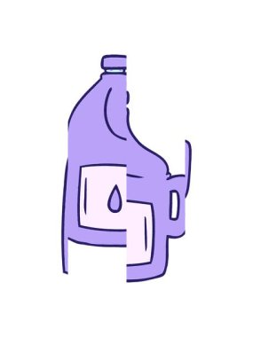 Büyük bir içki şişesinin karikatürü çizilmiş el animasyonu.