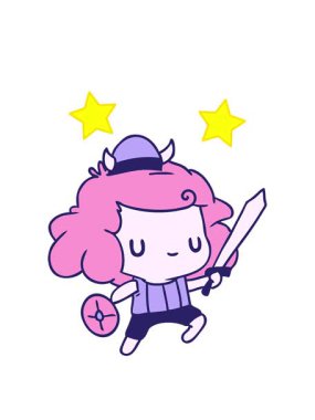 Çizgi film animasyonu kawaii şirin viking çocuk