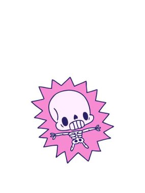 Çizgi film çizimleri kawaii elektrik iskeletinin animasyonunu genişletiyorum.