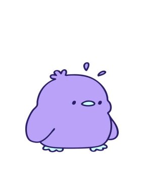 tatlı bir yavru kuşun hareketli çizimi