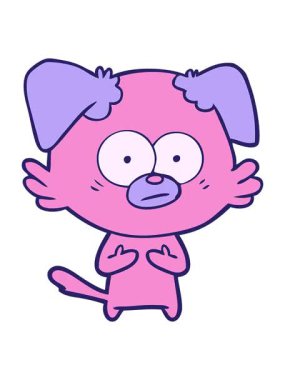 Sinirli köpek çizgi filminin hareketli animasyonu