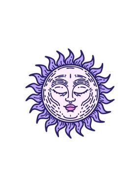 Parlayan güneşin ikonik dövme şeklindeki görüntüsünün canlandırması.