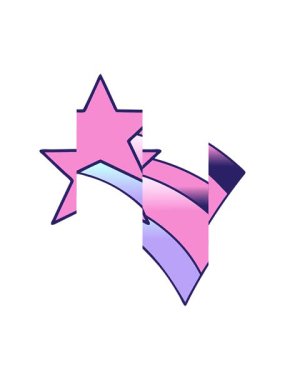 Kayan bir gökkuşağı yıldızının hareketli animasyonu