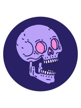 Bir kafatasının ikonik dövme şeklindeki titrek hareketli animasyonu