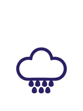 Yağmur bulutu sembolünün zıplama hareketi canlandırması