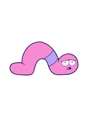 Çizgi film solucanının basınçlı animasyonu