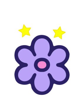 dönen yıldızlar basit çiçek çizim tasarımının animasyonu