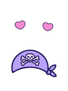 Korsan başörtüsünün sembolik dövme imajının dönen kalp animasyonu