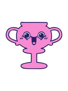 Tatlı bir kupa karikatürünün dönen hareketli animasyonu