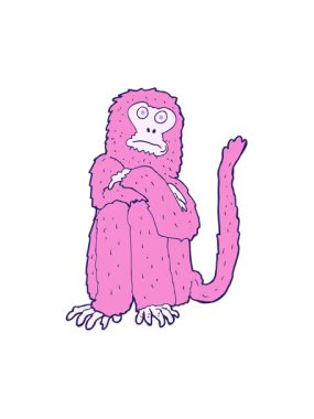 Çizgi film maymun çizgi filminin titreşimli hareket animasyonu