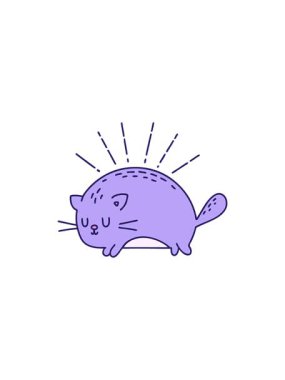 Dövme stili neşeli kedinin satış animasyonu