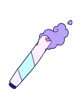 Sarılmış sigara karikatürünün titreşimli animasyonu