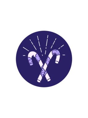 Dövme stili baston şeker ikonunun gösterişli satış animasyonu