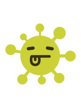 Dil simgesi ile basit yorgun yüzün renk canlandırması