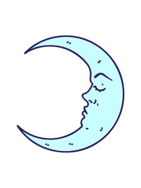 Hilal şeklinde geleneksel bir dövmenin dönen hareketli animasyonu