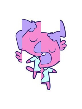 Çizgi film köpek yöneticisinin bölünmüş hareket animasyonu