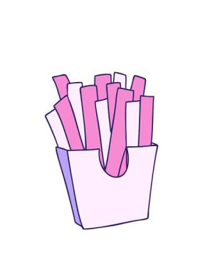 Çizgi film karakteri patates kızartmasının animasyonunu genişletiyorum.