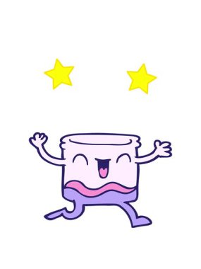 dönen yıldızlar mutlu çizgi film animasyonları çizer viski bardakları