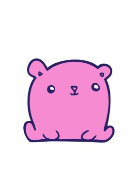 Çizgi film ayı tasarımının yanıp sönen radyal çizgileri