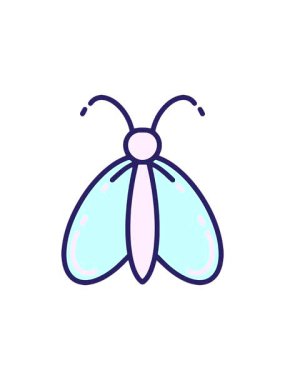 Basit bir kelebek çizgi filminin radyoaktif parlak animasyonu