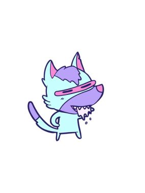 Aç Kurt çizgi filminin yatay titreşimli animasyonu