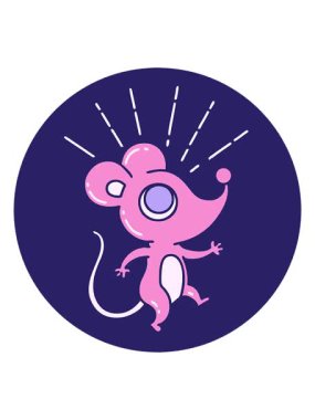 Dövme stili fare karakterinin hareket simgesini oynat