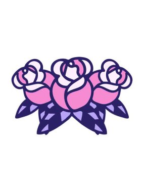 Geleneksel bir çiçek buketi şeklinde dövme animasyonunu güçlendir