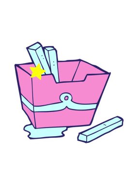 Parlayan yıldızlar çizgi film patates kızartmasının animasyonunu etkiler.