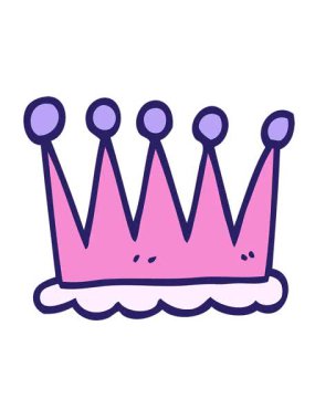 Basit karikatür karalama tacının titreşimli hareketi