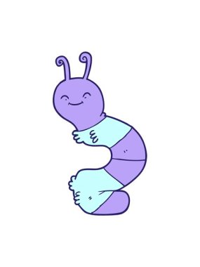 Mutlu Tırtıl çizgi filminin hareketli animasyonu