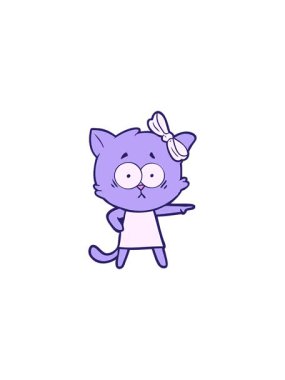 Çizgi film kedisinin eğlenceli bir tasarımının yıldız patlaması etkisi animasyonu