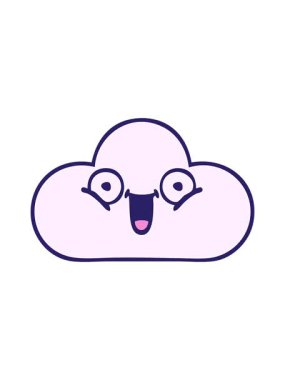 Dikkat çekici beyaz bulut çizgi filmi.