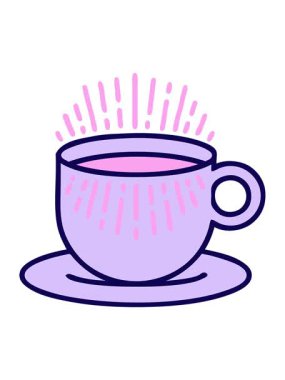 neon ışık efektleri kahve fincanı tasarımının animasyonu