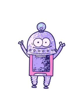 Ampullü mutlu robotun titreşimli hareketi