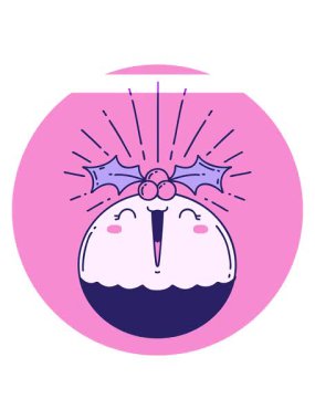 Dövme stili bir ikonun animasyonunu güçlendir Noel pudingi şarkısını söyle