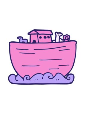 Karikatür karikatür Noah Ark 'ın animasyonunu salla ve durdur