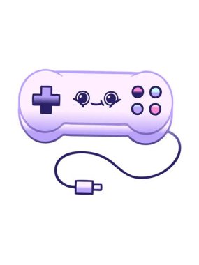 Bir oyun denetleyicisinin gradyan gölgelendirilmiş çiziminin titreşimli hareket canlandırması